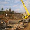 Crane placement of boulders